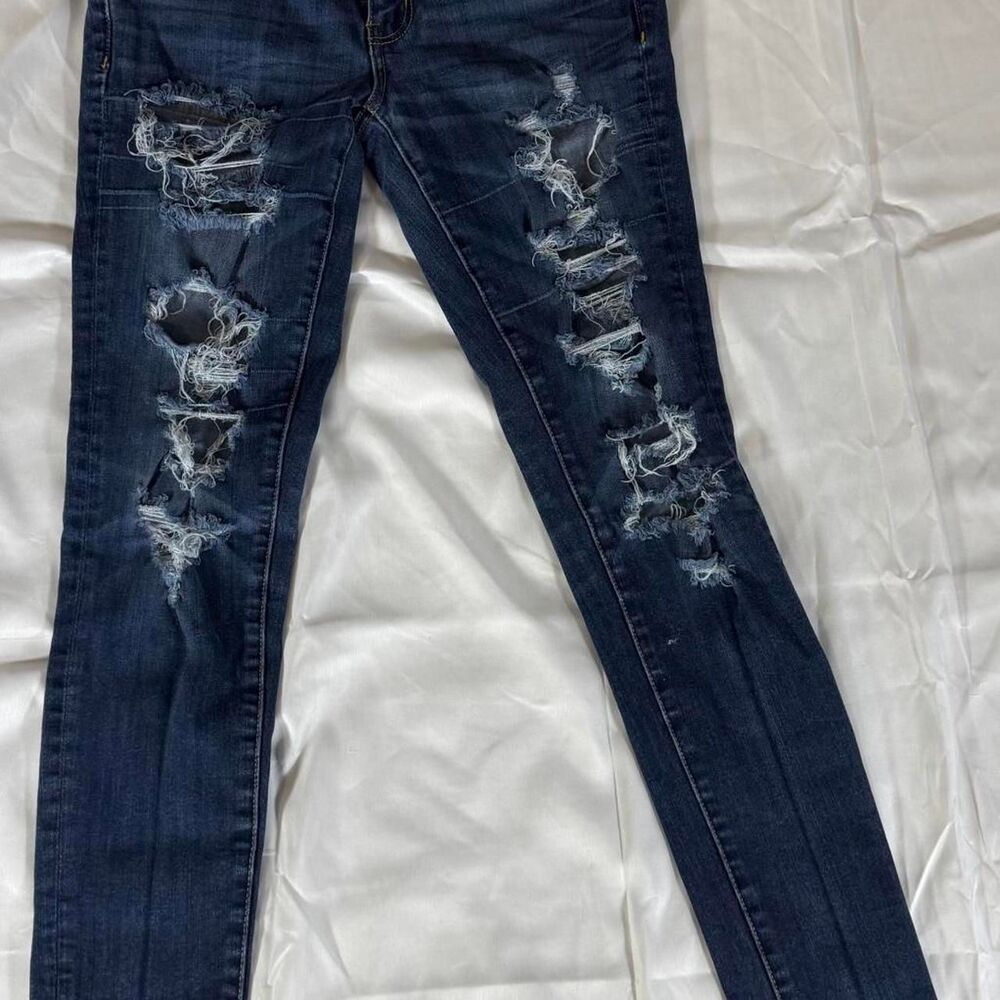 American-eagle Women's Navy and Blue Jeans